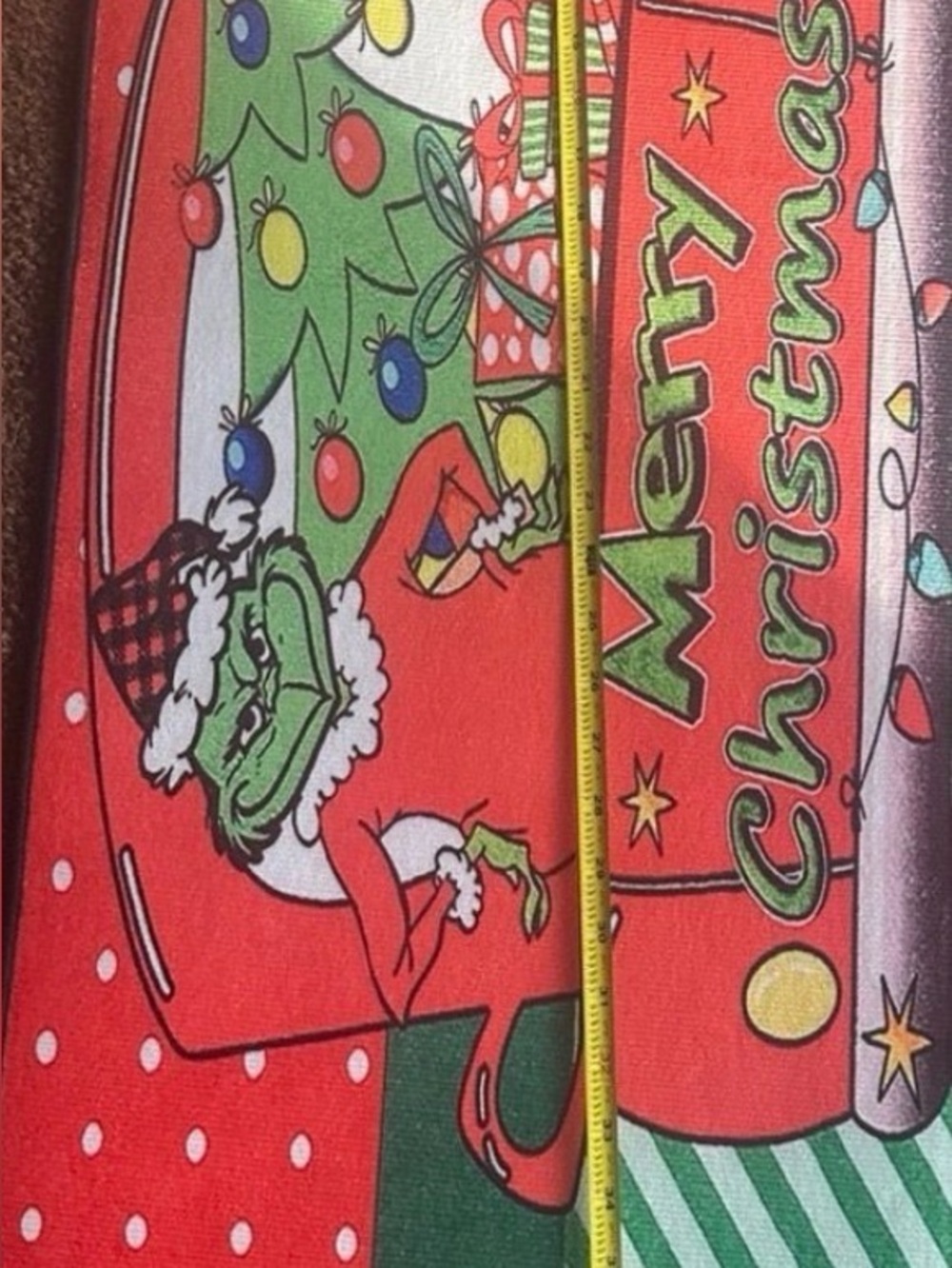 Festive Grinch Holiday Throw in Red and Green